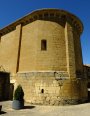 Ábside, Arco triunfal, Cabecera, Canecillos, Cornisa, Cripta, Crismón, Ménsulas, Nave, Portadas (norte ciega y sur), Presbiterio, Tímpano y Ventanas