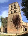 Ábside, Arco triunfal, Bóvedas de cañón (copia) y de cuarto de esfera, Cabecera, Marcas de cantería, Nave (copia), Pila, Torre y Ventanas